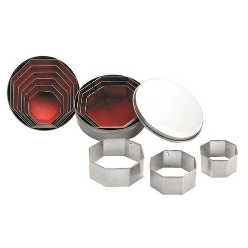 Jogo De Cortadores De Massa Formato Hexágono Inox Ibili