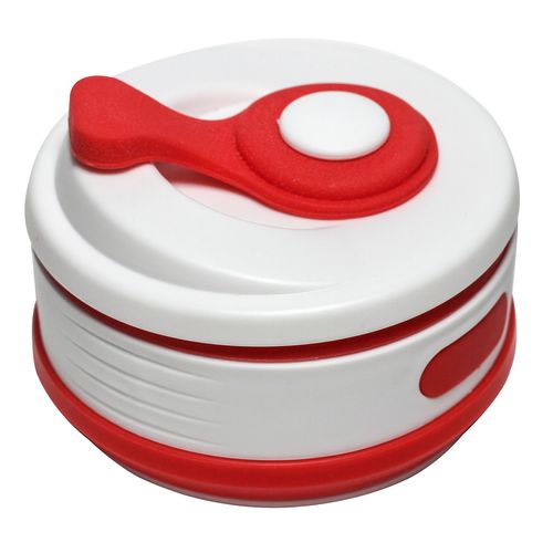Copo Silicone Retratíl Com Tampa 350Ml Vermelho Bono Home