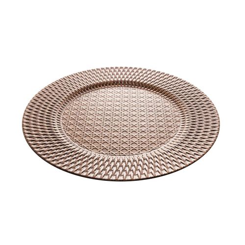 Sousplat Pp Textura Rattan Marrom