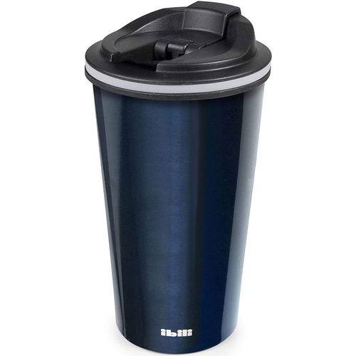 Caneca Térmica 410Ml Inox Tampa A Vácuo Azul Ibili
