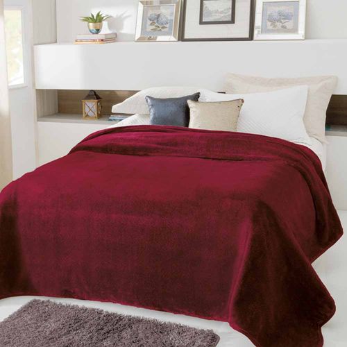 Cobertor Kyor Casal 1,80 x 2,20  Unicolor Vinho - Jolitex