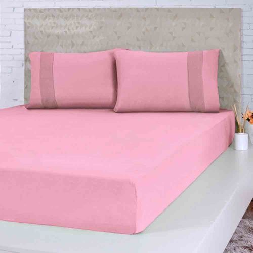 Lençol de Malha Casal Coral Bene Casa