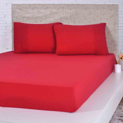 Lençol de Malha Casal Vermelho Bene Casa