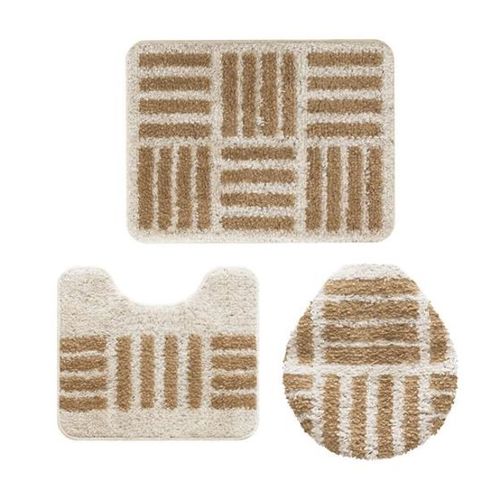 Jogo De Banheiro Urban Madri 3 Peças - Sisal Perola