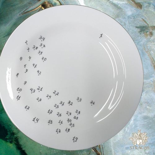 Prato Sobremesa 23Cm Numeros Estampado