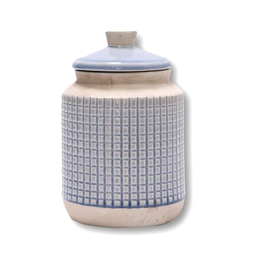 Porta Mantimento 320ml Cerâmica Fresno Azul Casa Libre