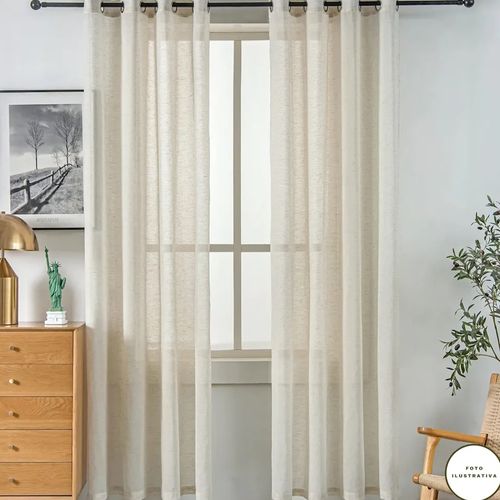 Cortina Doural Voil Com Forro 200x230 - Marfim
