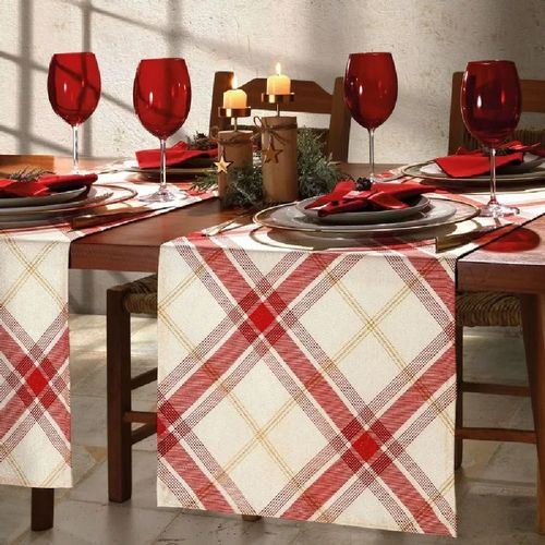 Trilho de Natal Dohler 0,45x1,60 Branco/vermelho