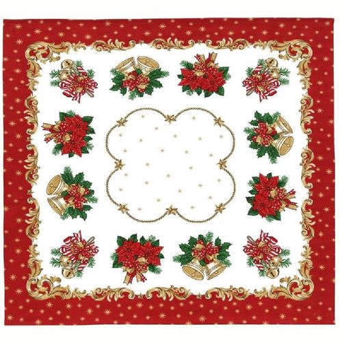 Toalha Cha Nat Dohler 0,78x0,78 Estampado - Vermelho