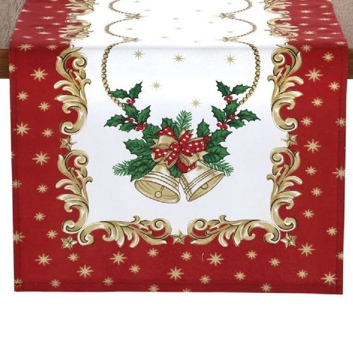 Trilho de Natal Dohler 0,35x1,00 Estampado - Vermelho