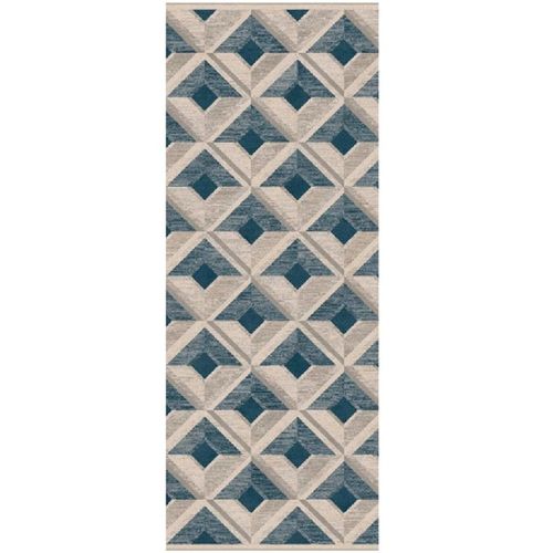 Passadeira Belga Harmony Trendy 0.67X1.10 Azul/Cinza 9889 Abdalla