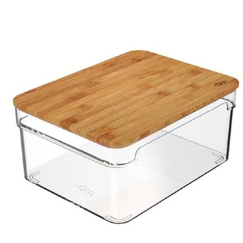 Organizador Clear Com Tampa Natural
