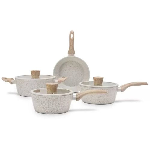 Jogo de Panelas Brinox Antiaderente Ceramic Life 4 Peças Sirius Com Indução Vanilla