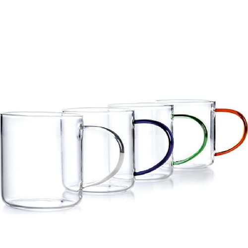 Caneca  Ibili 300ml Transparente Com Alça Colorida Sortidas