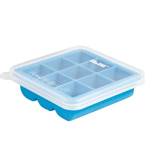 Forma de Gelo Ibili Com Tampa 9 Cubos Azul