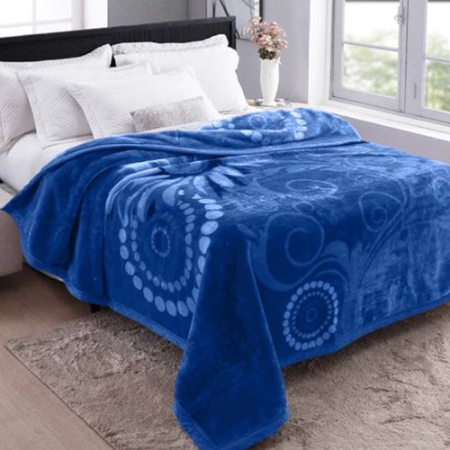 Cobertor  Rasch Plus Estamp. Sinfonia king Azul  Jolitex