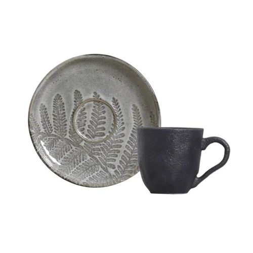 Xícara de Cafe Bio Floema Cinza/preto Porto Brasil